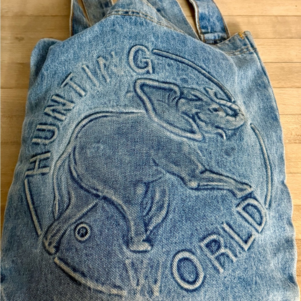 $357.99- Hunting World Blue Denim Elephant Embroidered Tote- Fill-A-Bag - Picture 5 of 11